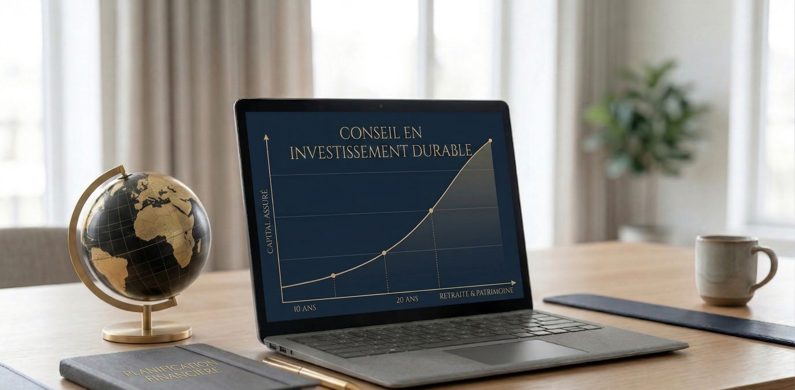 Un espace de travail consacré à la planification financière.